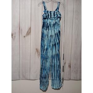 Justice Jumpsuit Girls 14 Tie Dye Sleeveless Wide‎ Leg Ruffle Boho Rayon Summer